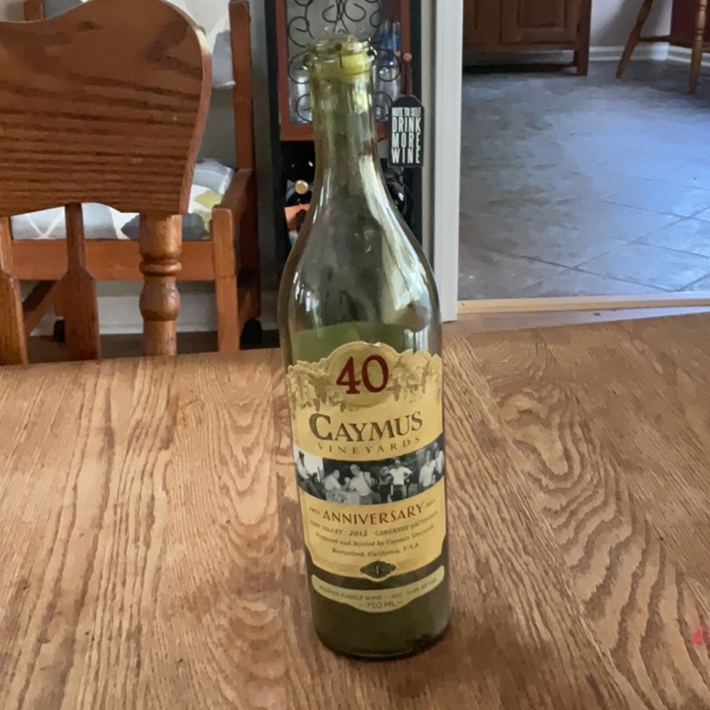 40th Anniversary Green Wine Bottle